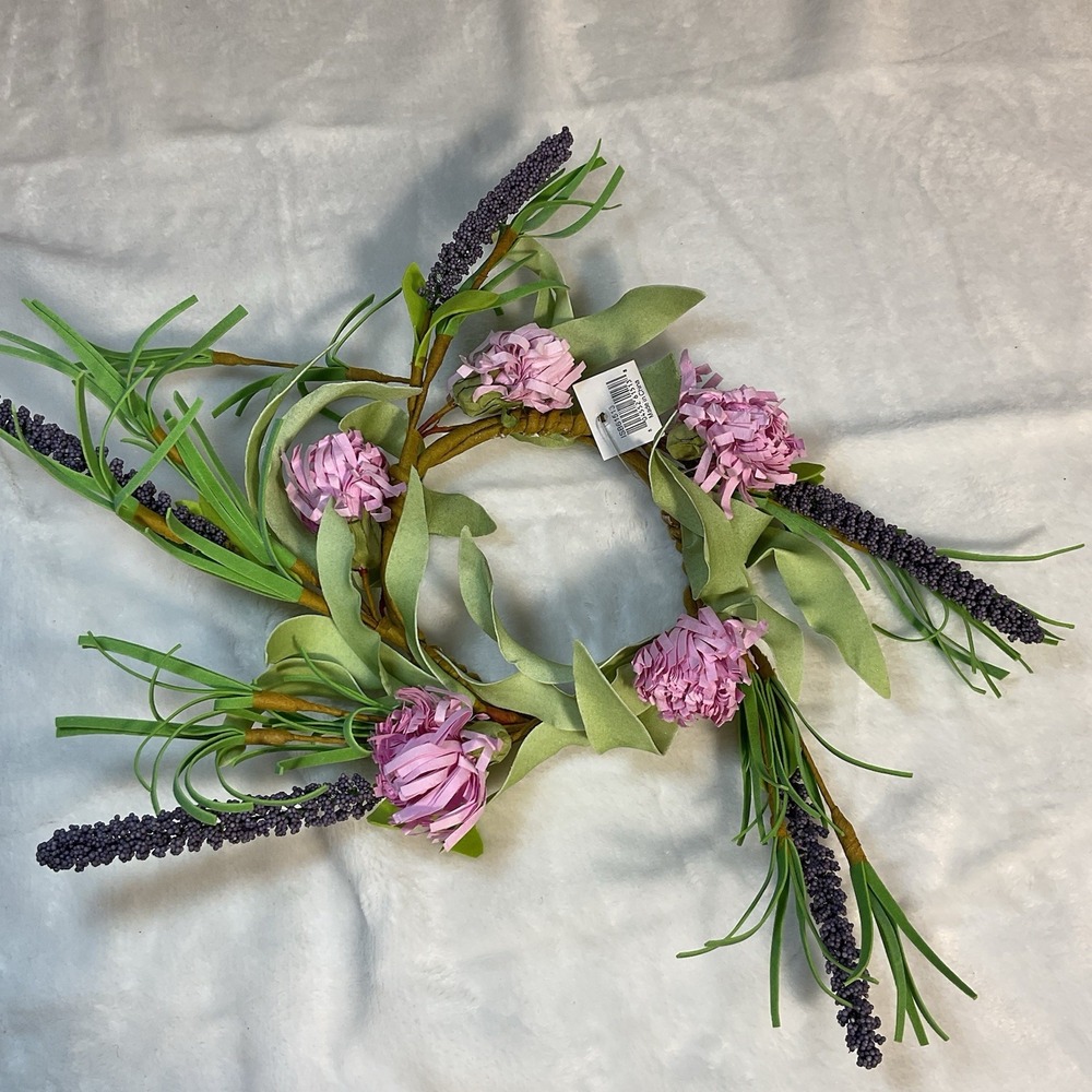 Easter Spring Floral Candle Ring Centerpiece‎ Table Decoration NWT 3" Opening